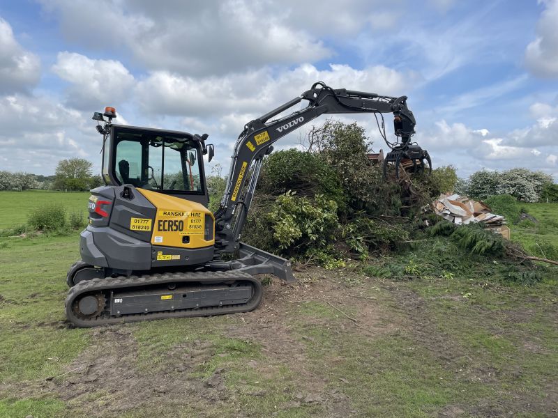 Volvo EC50F fitted with a Rotating log grab: Swipe To View More Images